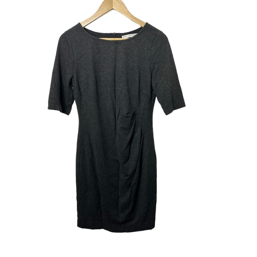 TRINA TURK Charcoal Gray Ruched Sheath Dress Women's Size 6